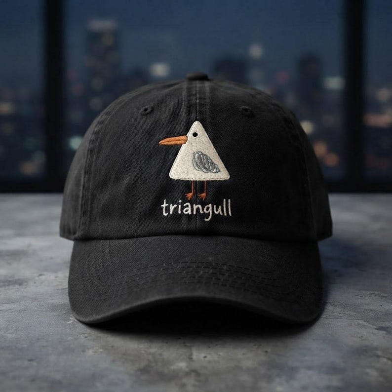 EMBROIDERED TRIANGLE BIRD WASHED HAT, FUNNY ANIMAL DAD CAP TTT-01