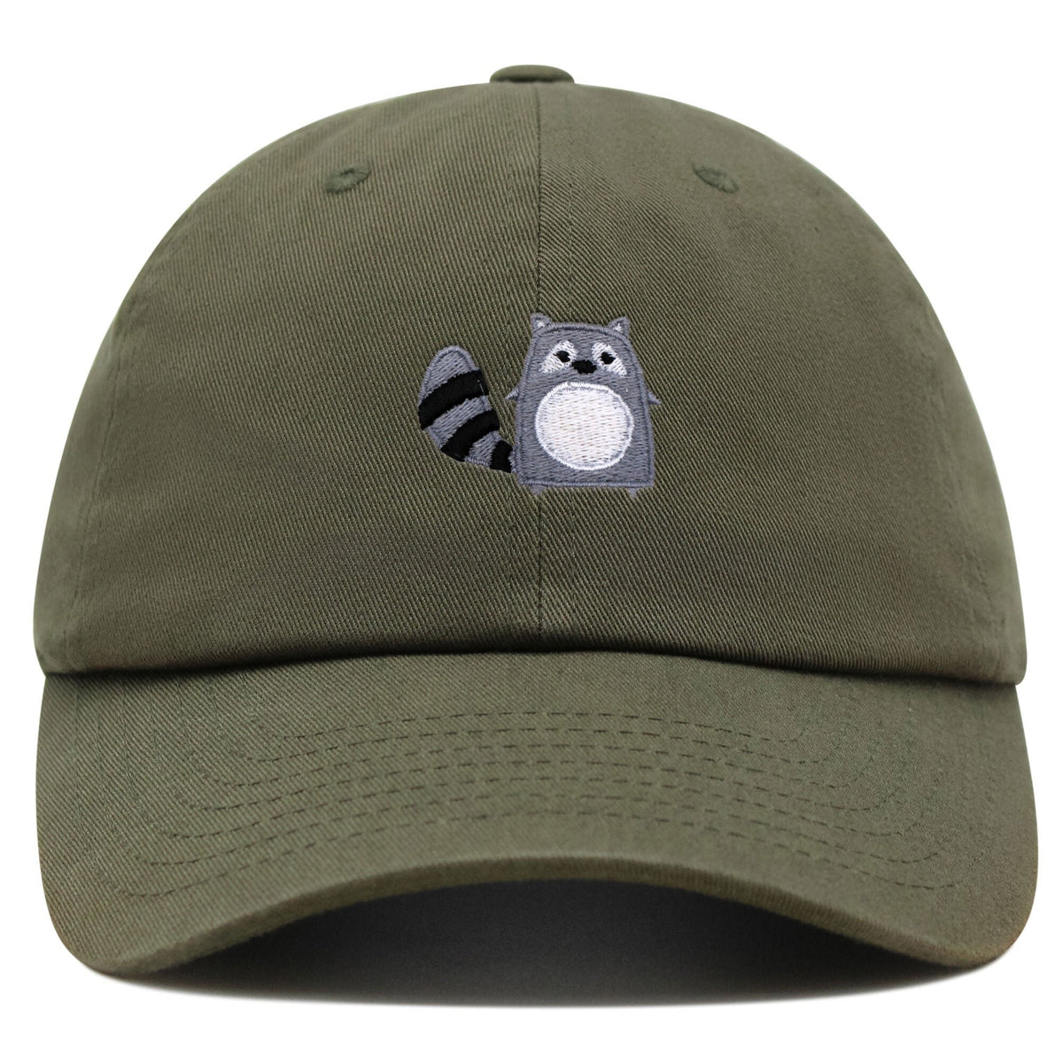 Embroidered Racoon Dad Hat, Cute Cotton Baseball Cap TK - 0076