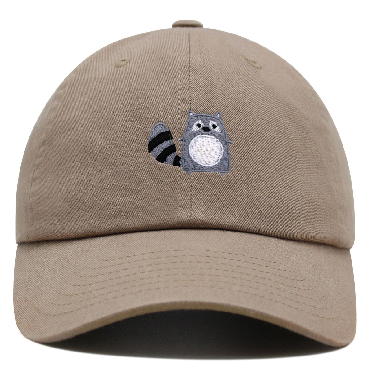 Embroidered Racoon Dad Hat, Cute Cotton Baseball Cap TK - 0076