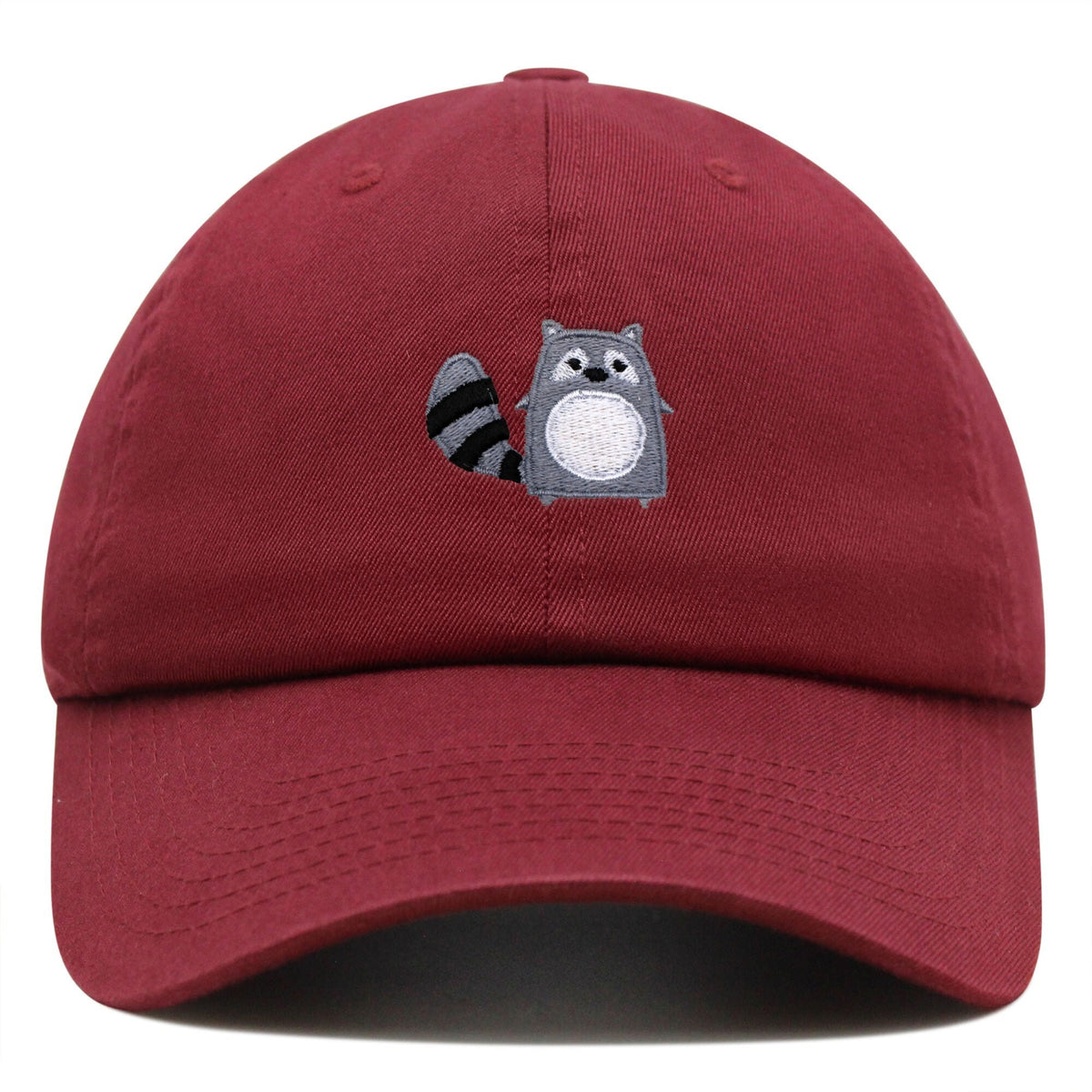 Embroidered Racoon Dad Hat, Cute Cotton Baseball Cap TK - 0076
