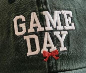 Custom Embroidered "Game Day" Washed Cotton Cap – Team Spirit TK-0014