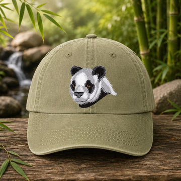 Embroidered Panda Two-Tone Cap | Panda Bear Hat TK - 0085