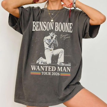 Benson Boone Tour 2026 Shirt, Wanted Man Concert Tee, Retro Music Fan Shirt, Vintage Concert Merch Style Tee, Pop Musicshirt Son-0315