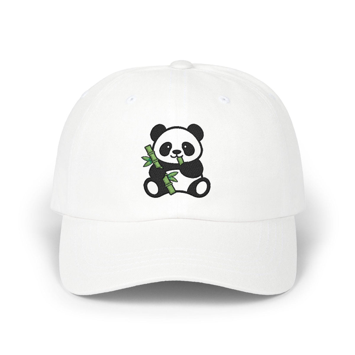 Embroidered Panda Bamboo Hat | Minimalist Wildlife Animal Cap TK - 0086