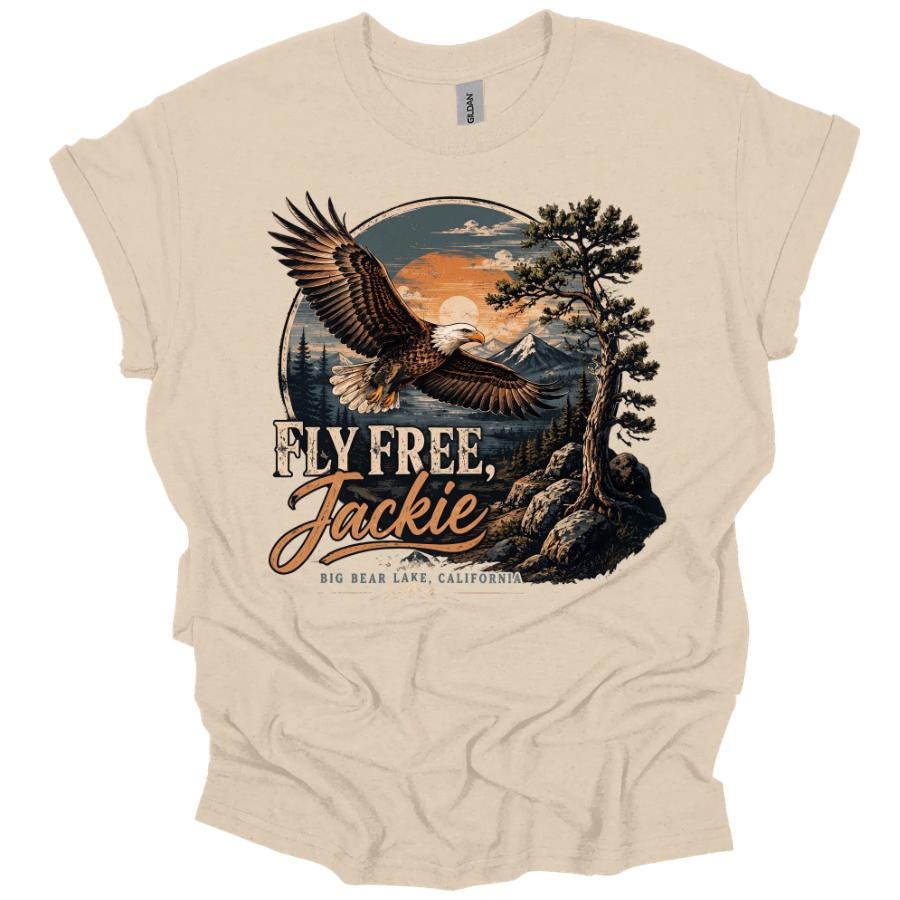 In Loving Memory Eagle Memorial T-Shirt, Jackie Tribute Shirt, Eagle Memorial Shirt, Sympathy Gift, Remembrance Shirt, Forever in Our Hearts Son-03451