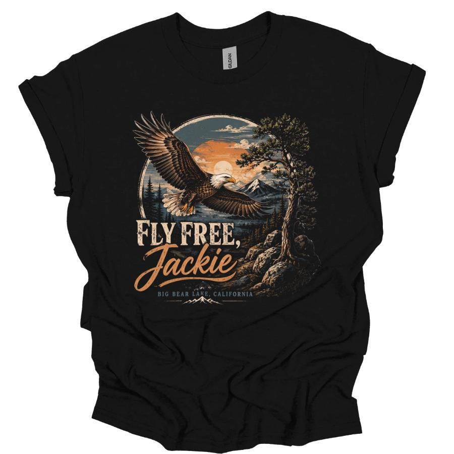 In Loving Memory Eagle Memorial T-Shirt, Jackie Tribute Shirt, Eagle Memorial Shirt, Sympathy Gift, Remembrance Shirt, Forever in Our Hearts Son-03451