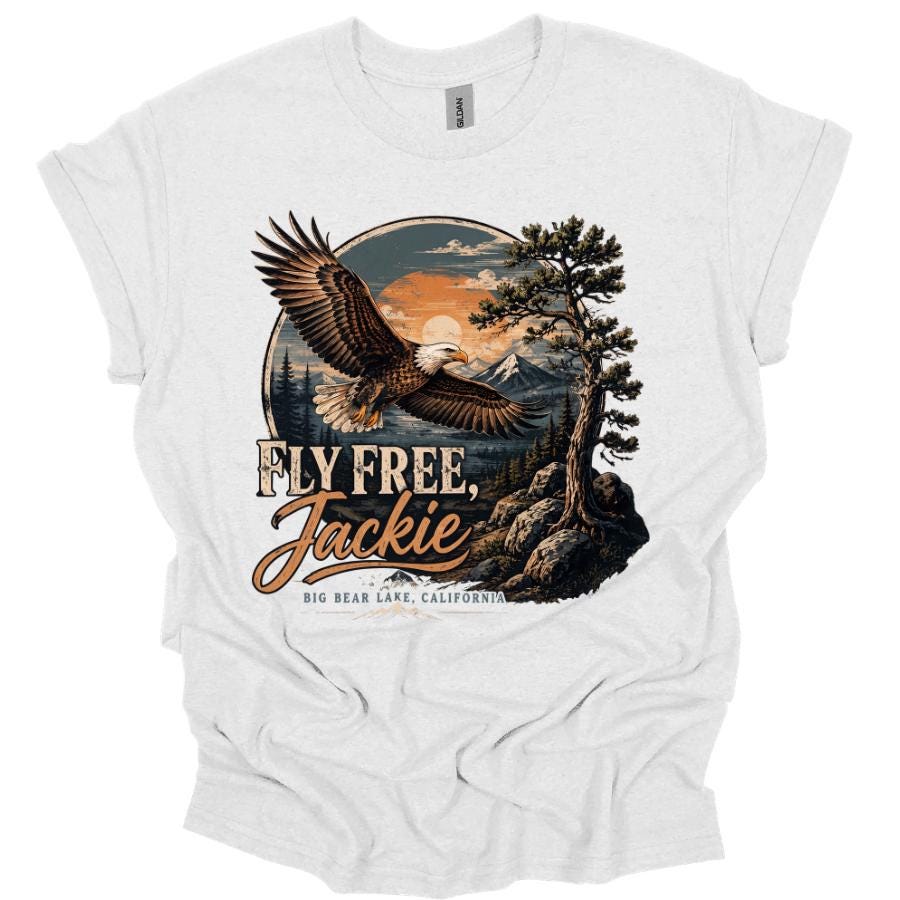 In Loving Memory Eagle Memorial T-Shirt, Jackie Tribute Shirt, Eagle Memorial Shirt, Sympathy Gift, Remembrance Shirt, Forever in Our Hearts Son-03451