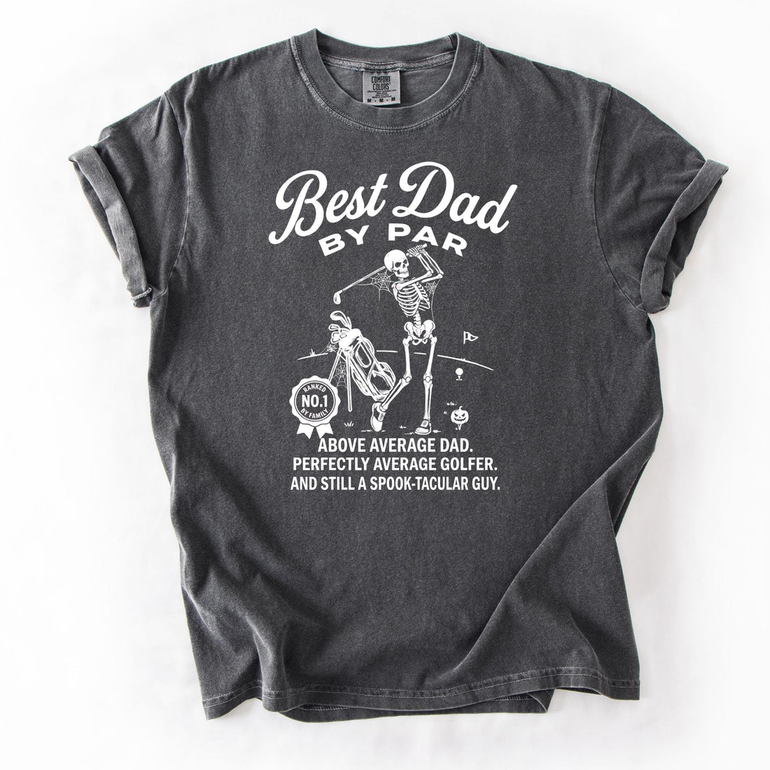 Best Dad By Par Golf Skeleton Shirt, Funny Halloween Golf Dad Tee, Spooky Golfer Dad T-Shirt, Halloween Dad Skeleton Tee Son-0304