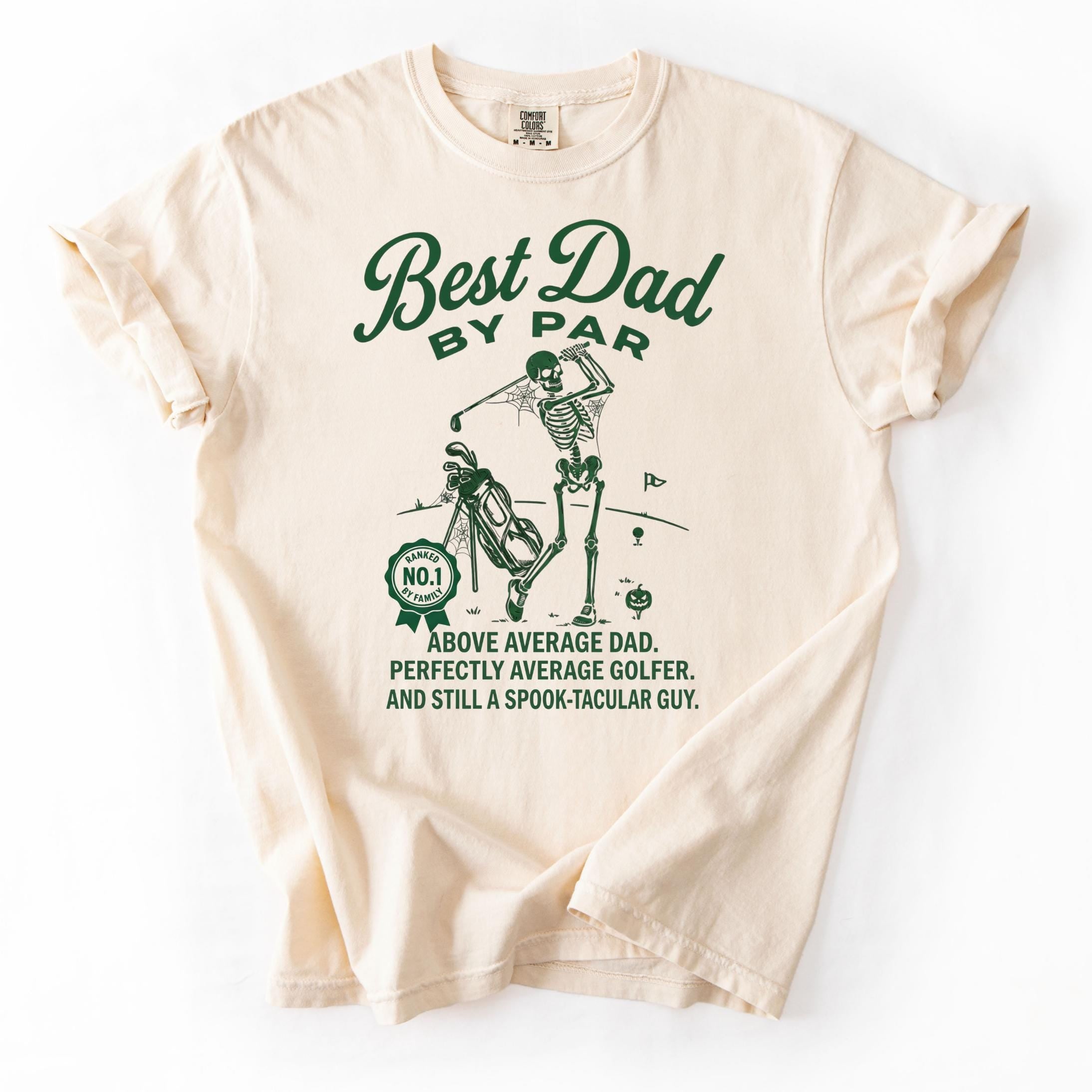 Best Dad By Par Golf Skeleton Shirt, Funny Halloween Golf Dad Tee, Spooky Golfer Dad T-Shirt, Halloween Dad Skeleton Tee Son-0304