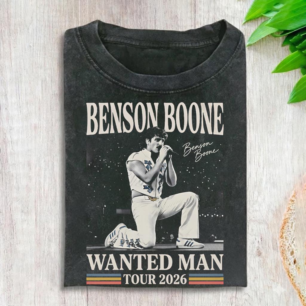 Benson Boone Tour 2026 Shirt, Wanted Man Concert Tee, Retro Music Fan Shirt, Vintage Concert Merch Style Tee, Pop Musicshirt Son-0315