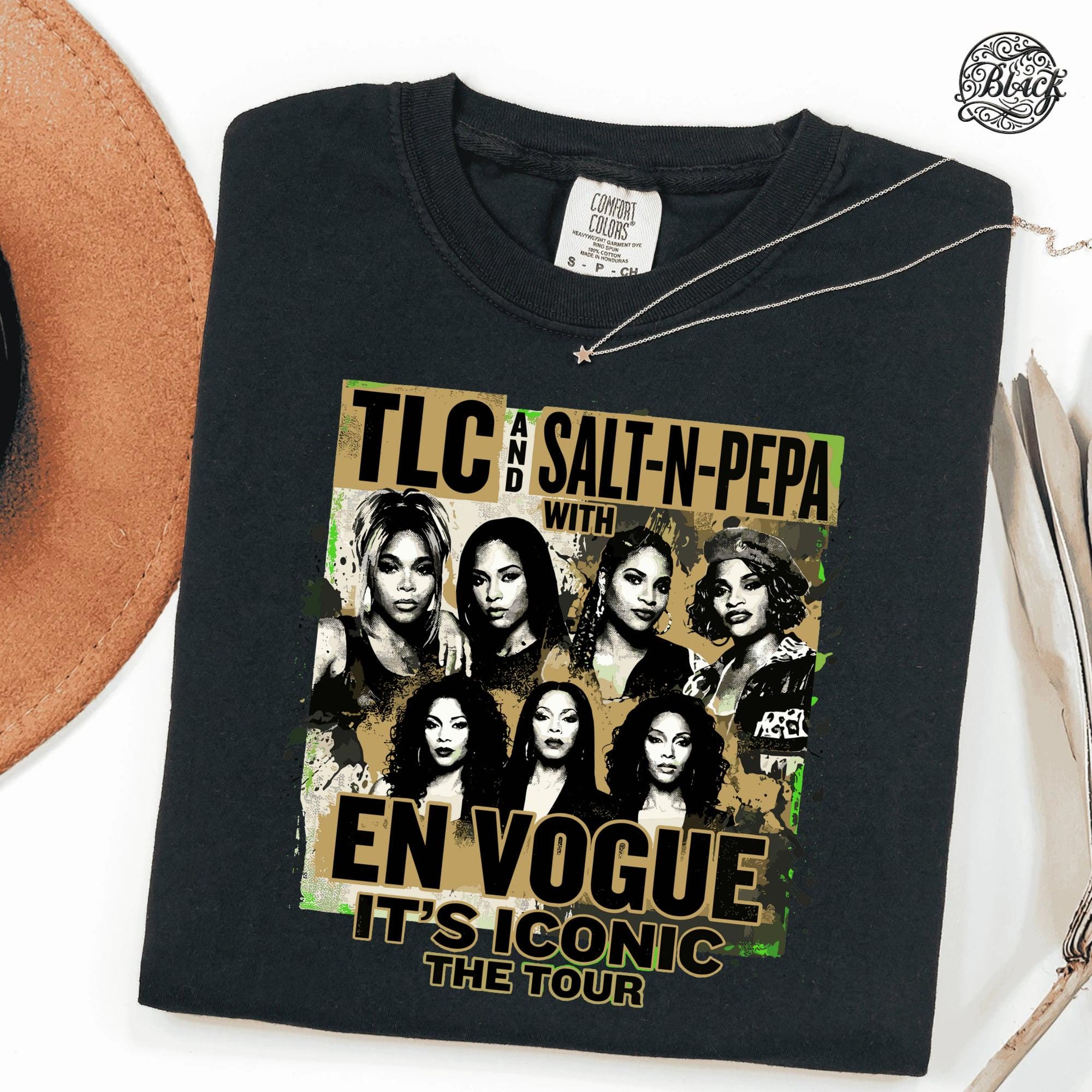 TLC Salt-N-Pepa En Vogue Tour T-Shirt, Iconic 90s R&B Legends Concert Graphic Tee yasin Son-0303