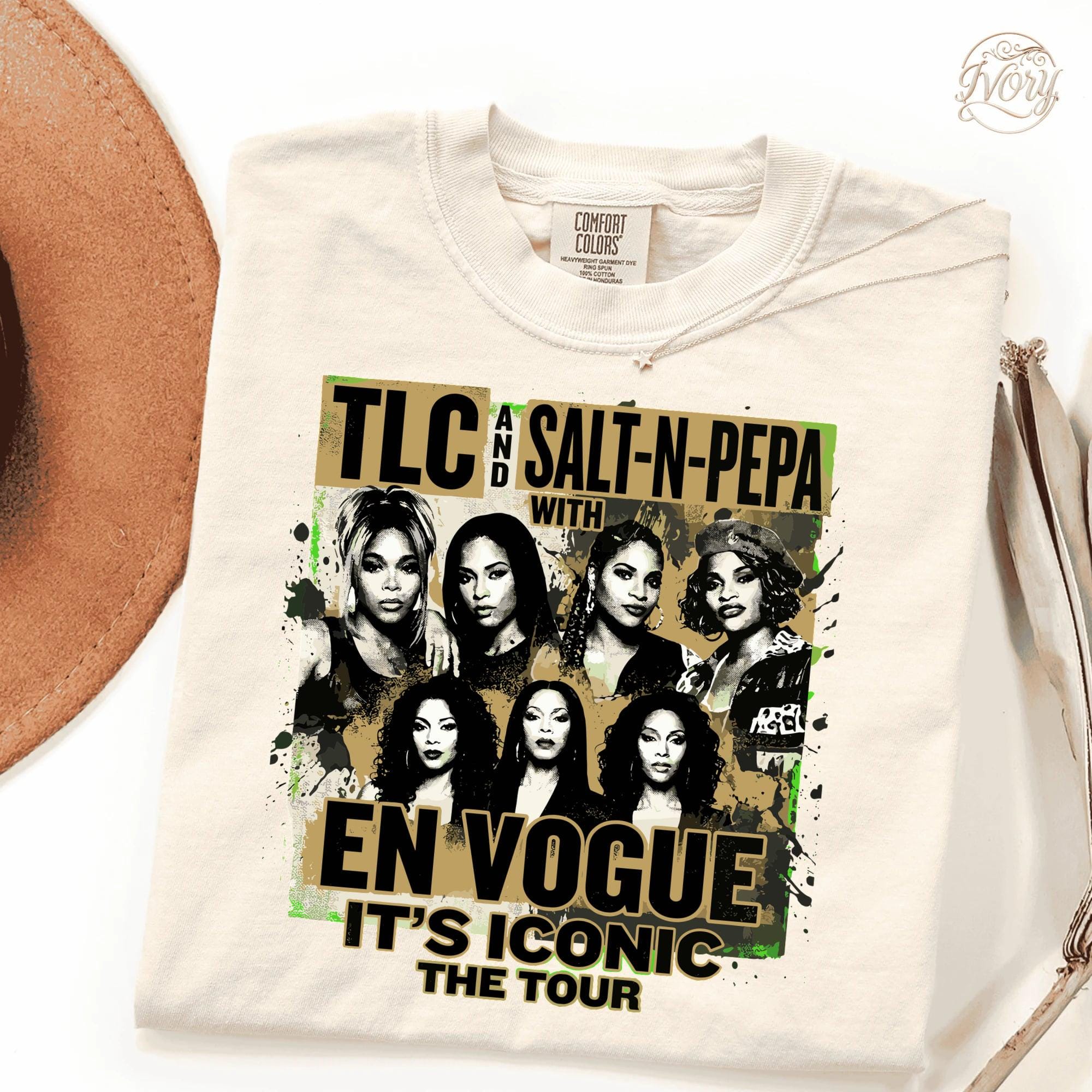 TLC Salt-N-Pepa En Vogue Tour T-Shirt, Iconic 90s R&B Legends Concert Graphic Tee yasin Son-0303