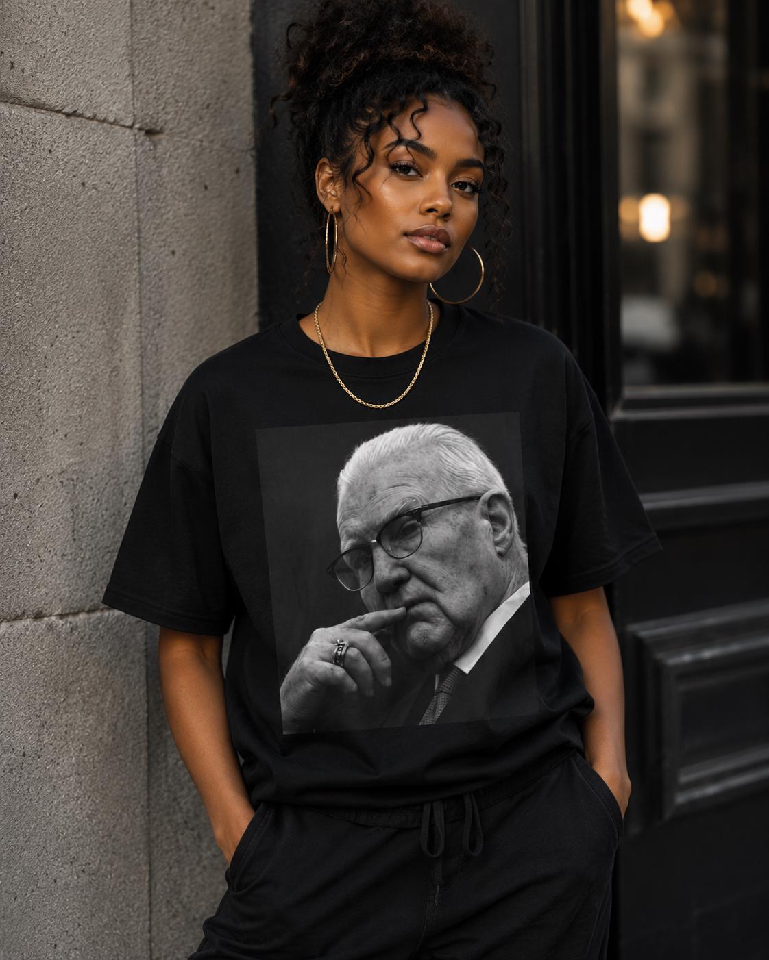 Kevin Reddington Black and White Portrait T-Shirt | Vintage Elderly Man Photo Tee Sarah Holman Son-0314
