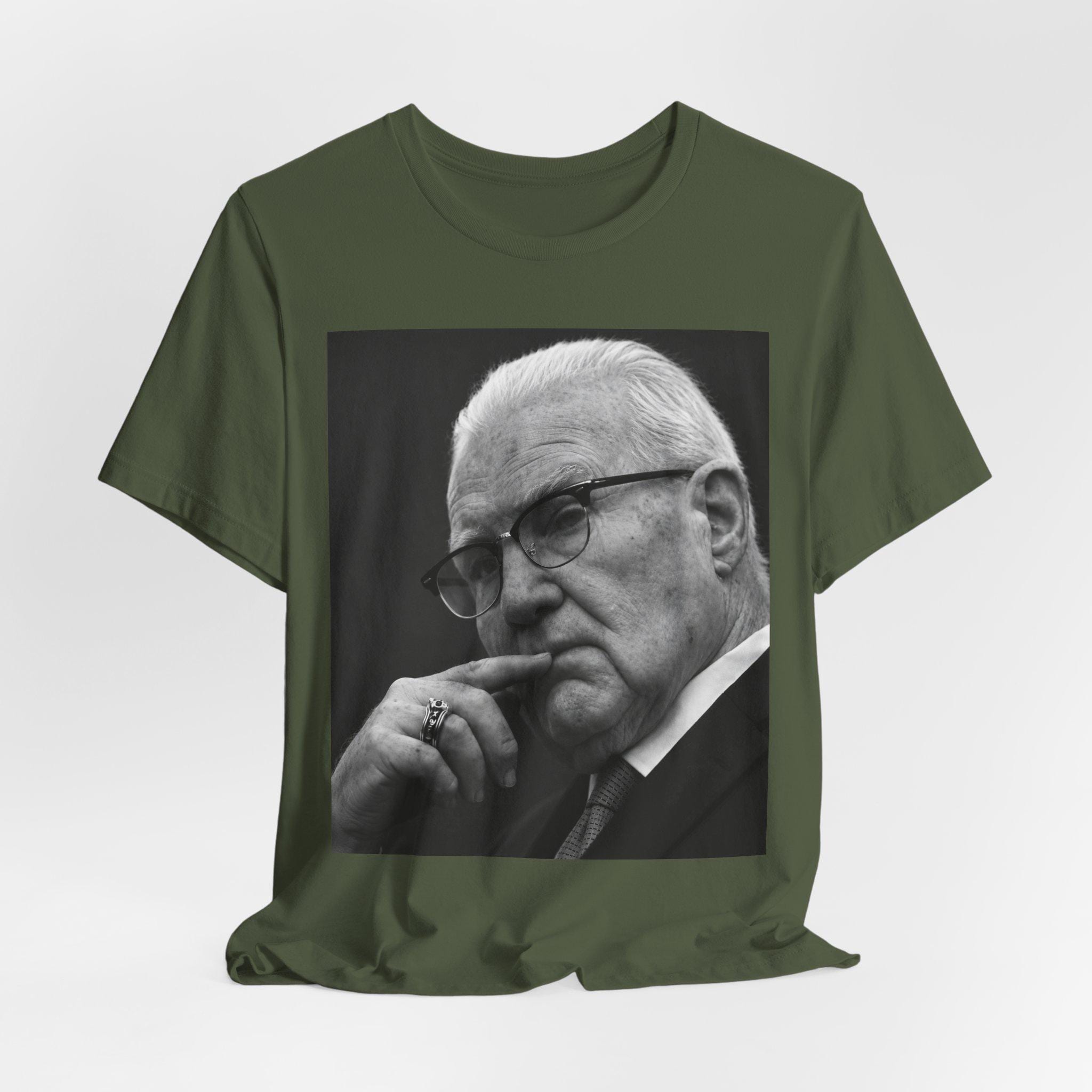 Kevin Reddington Black and White Portrait T-Shirt | Vintage Elderly Man Photo Tee Sarah Holman Son-0314