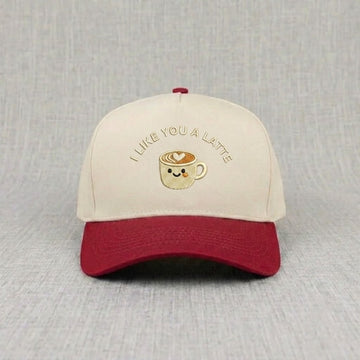 I LIKE YOU A LATTE PUN BASEBALL EMBROIDERED HAT CT-0020
