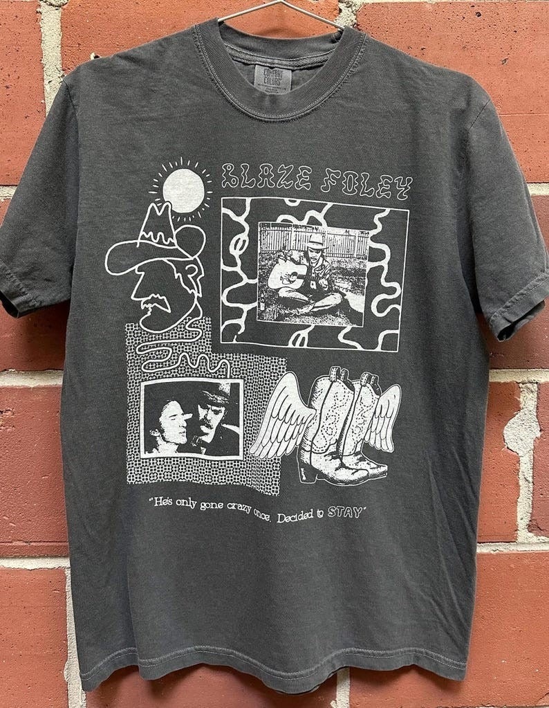 BLAZE FOLEY GRAPHIC T-SHIRT, FOLK MUSIC TEE HHUE - 060