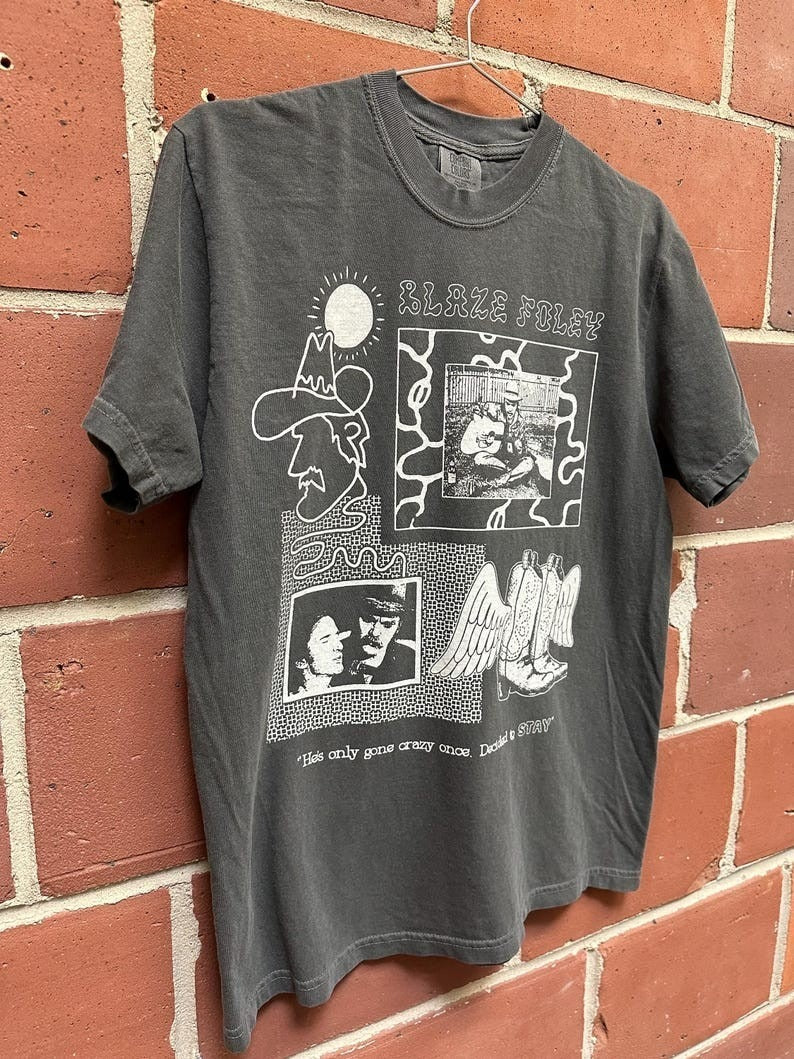 BLAZE FOLEY GRAPHIC T-SHIRT, FOLK MUSIC TEE HHUE - 060
