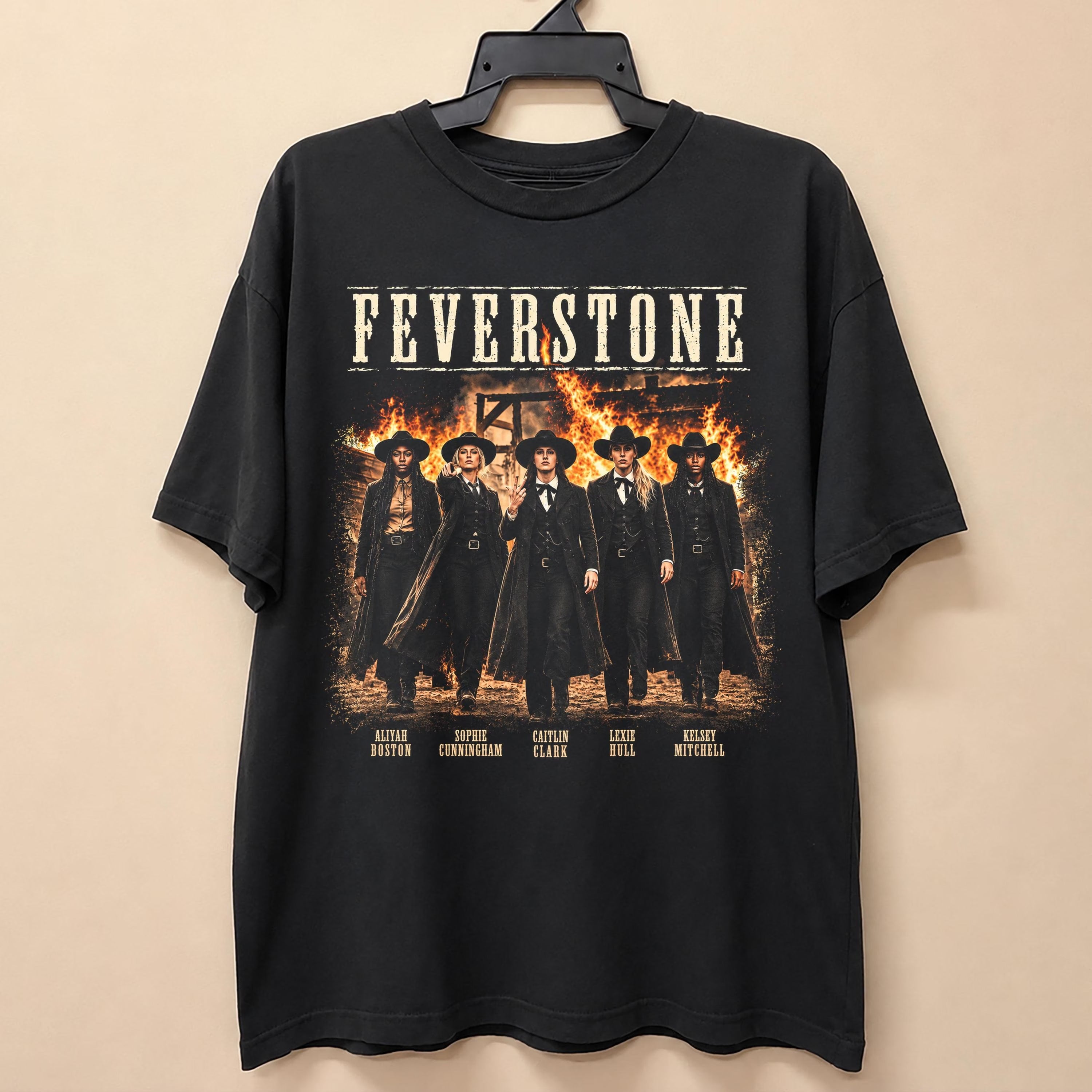 FEVERSTONE VINTAGE T-SHIRT, BASKETBALL FUNNY TEE, SOPHIE & CAITLIN BASKETBALL SHIRT BT-00247