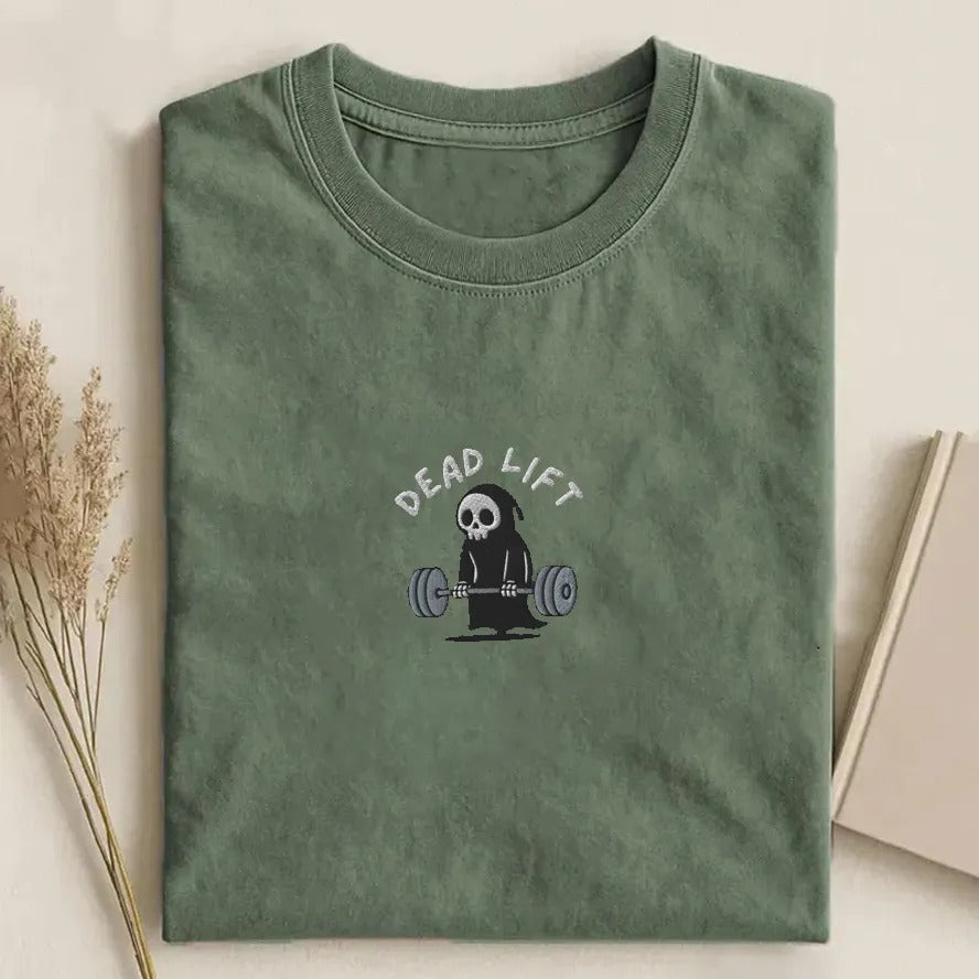 EMBROIDERED FUNNY GYM T-SHIRT LL - 00239