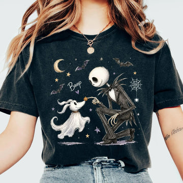 Zero Dog Boop Halloween Skeleton Shirt, Nightmare Before Christmas Matching Tee, Spooky Ghost Disneyland Trip Gift LL - 0307