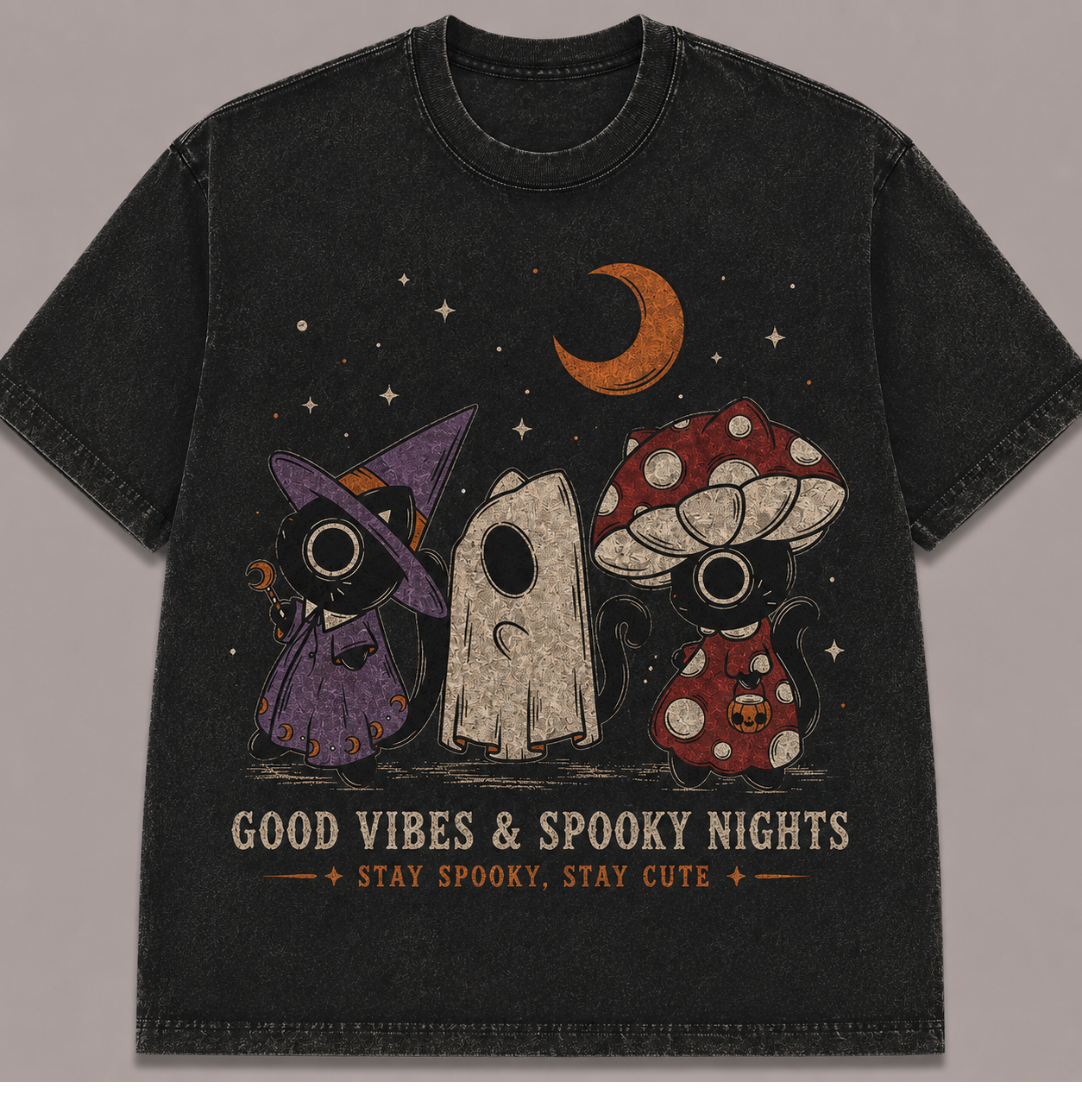 GOOD VIBES & SPOOKY NIGHTS HALLOWEEN T-SHIRT AV-00168