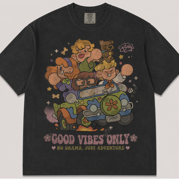 GOOD VIBES ONLY RETRO HALLOWEEN T-SHIRT AV-00147