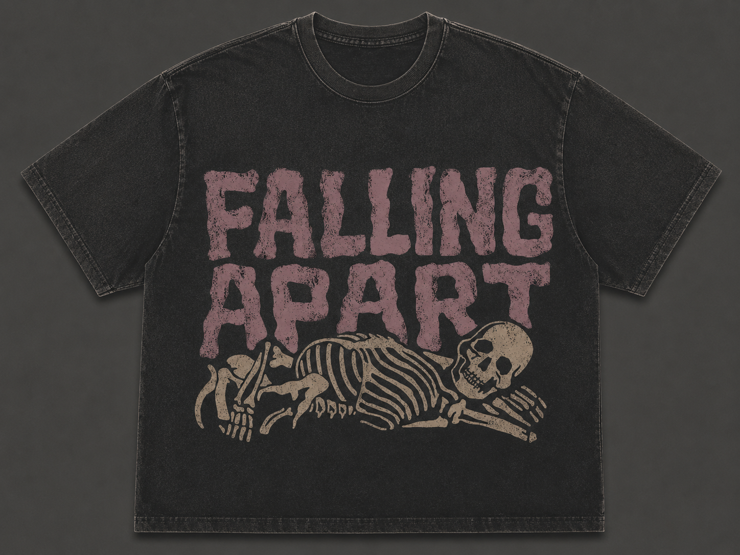 FALLING APART SKELETON VINTAGE HALLOWEEN GRAPHIC TEE AV-00194