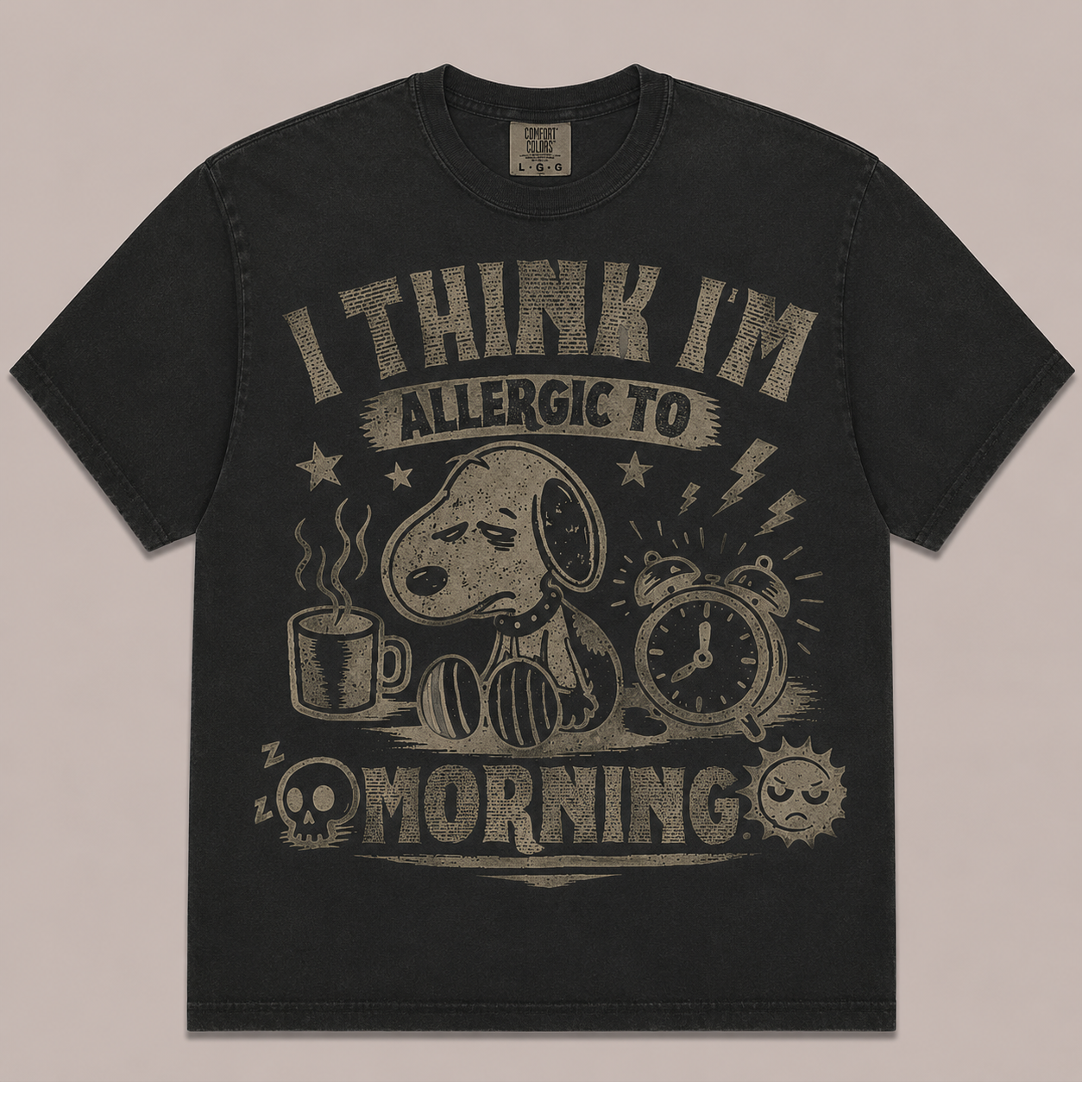 I THINK I'M ALLERGIC TO MORNING FUNNY DOG COFFEE TEE AV-00251