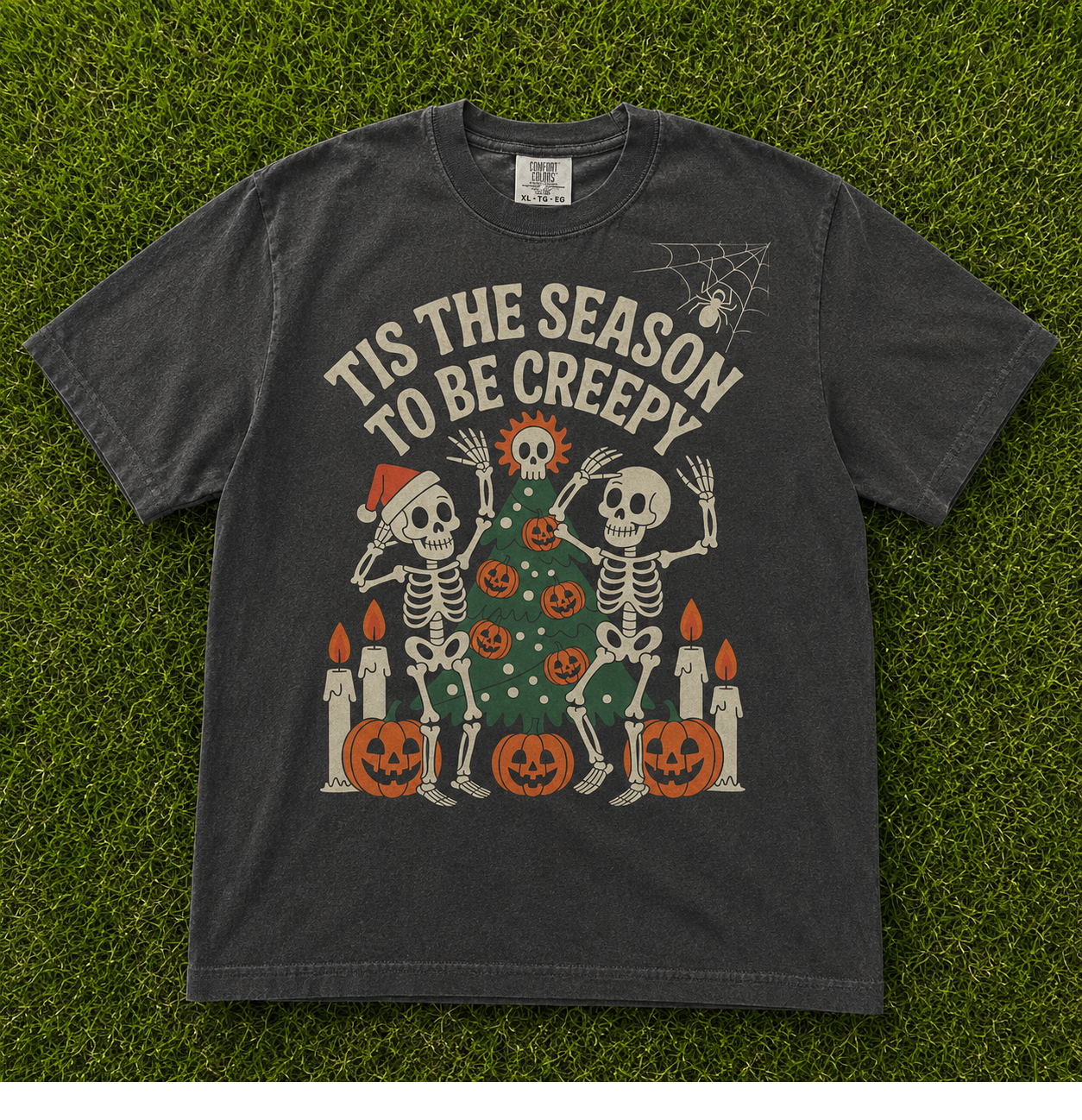 TIS THE SEASON TO BE CREEPY RETRO HALLOWEEN T-SHIRT AV-00125