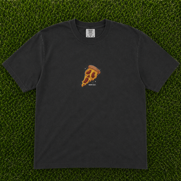 CUTE GHOST PIZZA CHEST EMBROIDERY SHIRT AV-0083