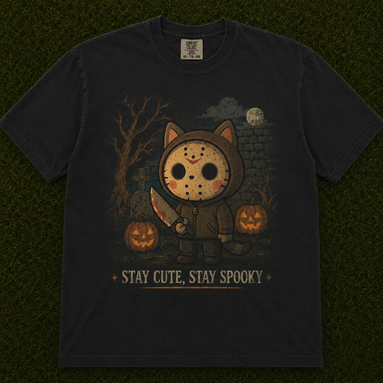 VINTAGE HORROR KITTY GRAPHIC T-SHIRT AV-0095