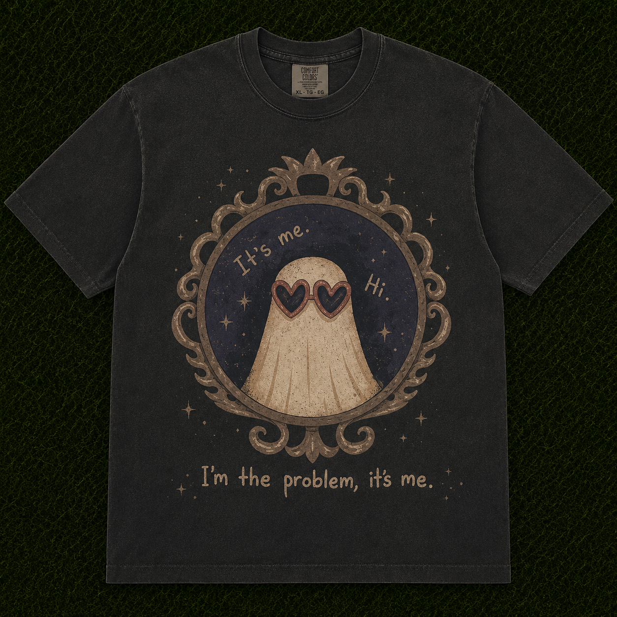 VINTAGE CUTE GHOST MIRROR GRAPHIC T-SHIRT AV-00100