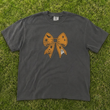 HALLOWEEN BOW EMBROIDERED TEE AV-0046