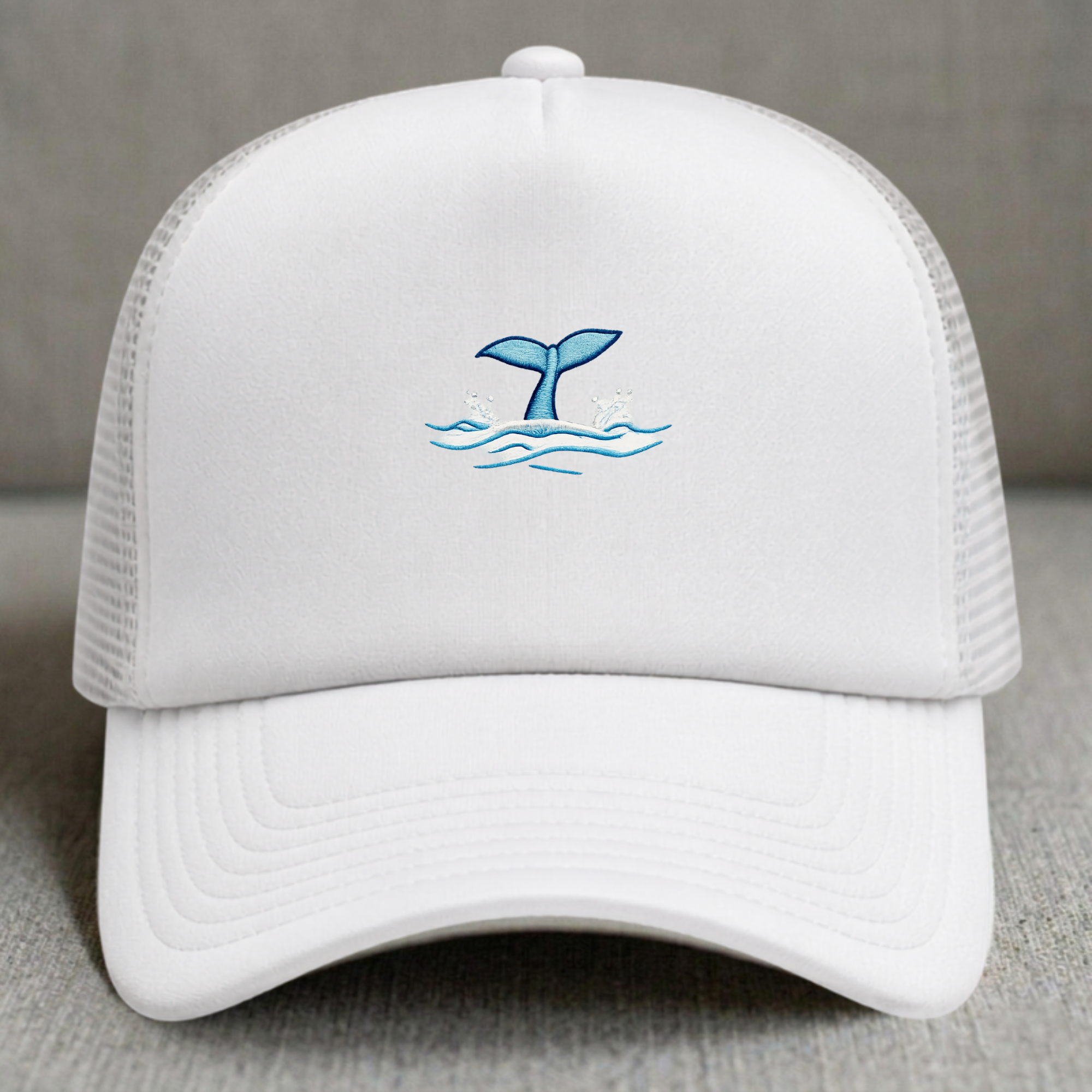 MINIMALIST WHALE TAIL OCEAN WAVE EMBROIDERED HAT CT-0001