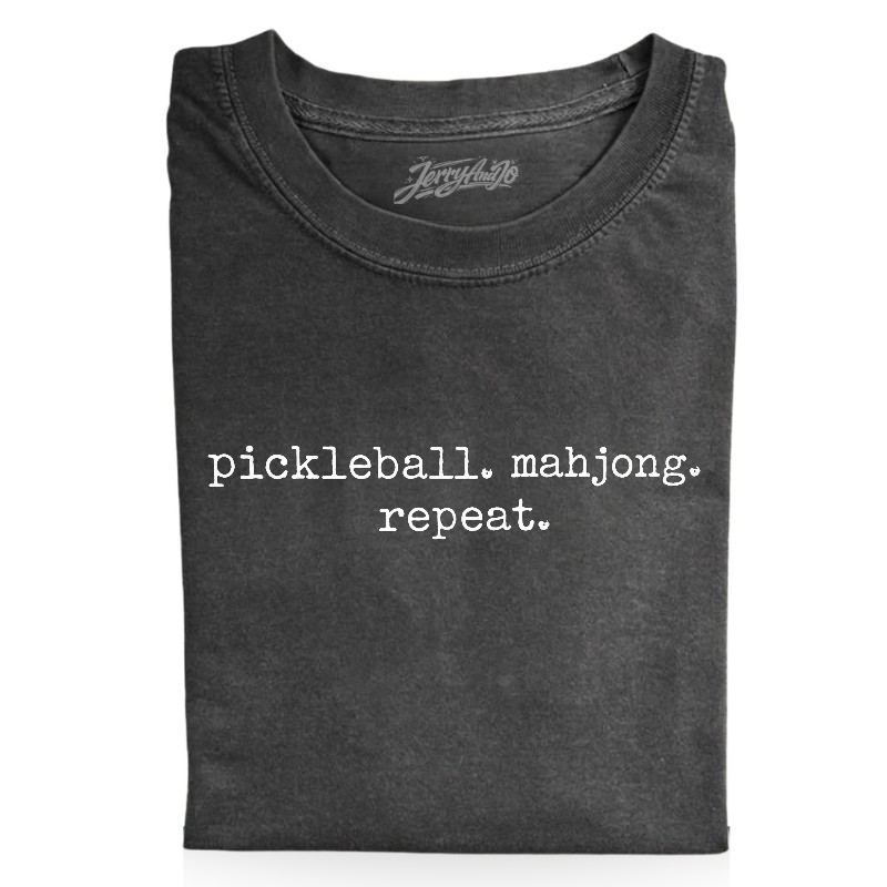 PICKLEBALL MAHJONG REPEAT RETRO GRAPHIC TEE BN-0007