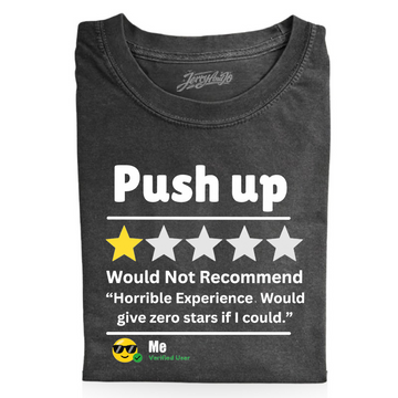 GYM HUMOR WORKOUT TEE FUNNY ONE STAR PUSH UP REVIEW TEE BN-0004