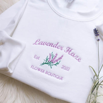 LAVENDER EMBROIDERED SWEATSHIRT, EMBROIDERED CREWNECK, GIFT FOR FAN GIRL LL - 0048