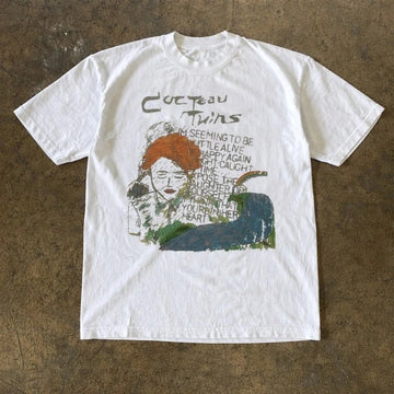 VINTAGE STYLE NEW COCTEAU TWINS BAND UNISEX WHITE TEE  BT 0086