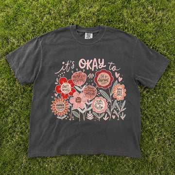 Teacher Shirt, Teacher Appreciation gift, It's Okay Floral Shirt, Mental Health Motivational T-Shirt AK-085