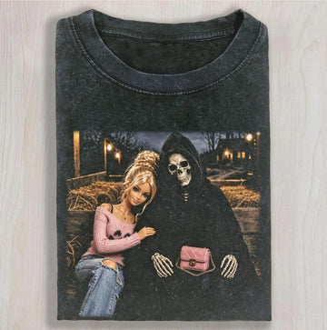 DOLL GIRL GRIM REAPER HALLOWEEN UNISEX T-SHIRT TR-00294