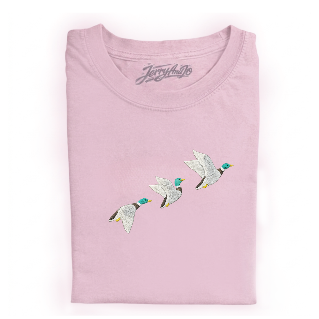 FLYING MALLARD DUCKS EMBROIDERED TEE CT-0009