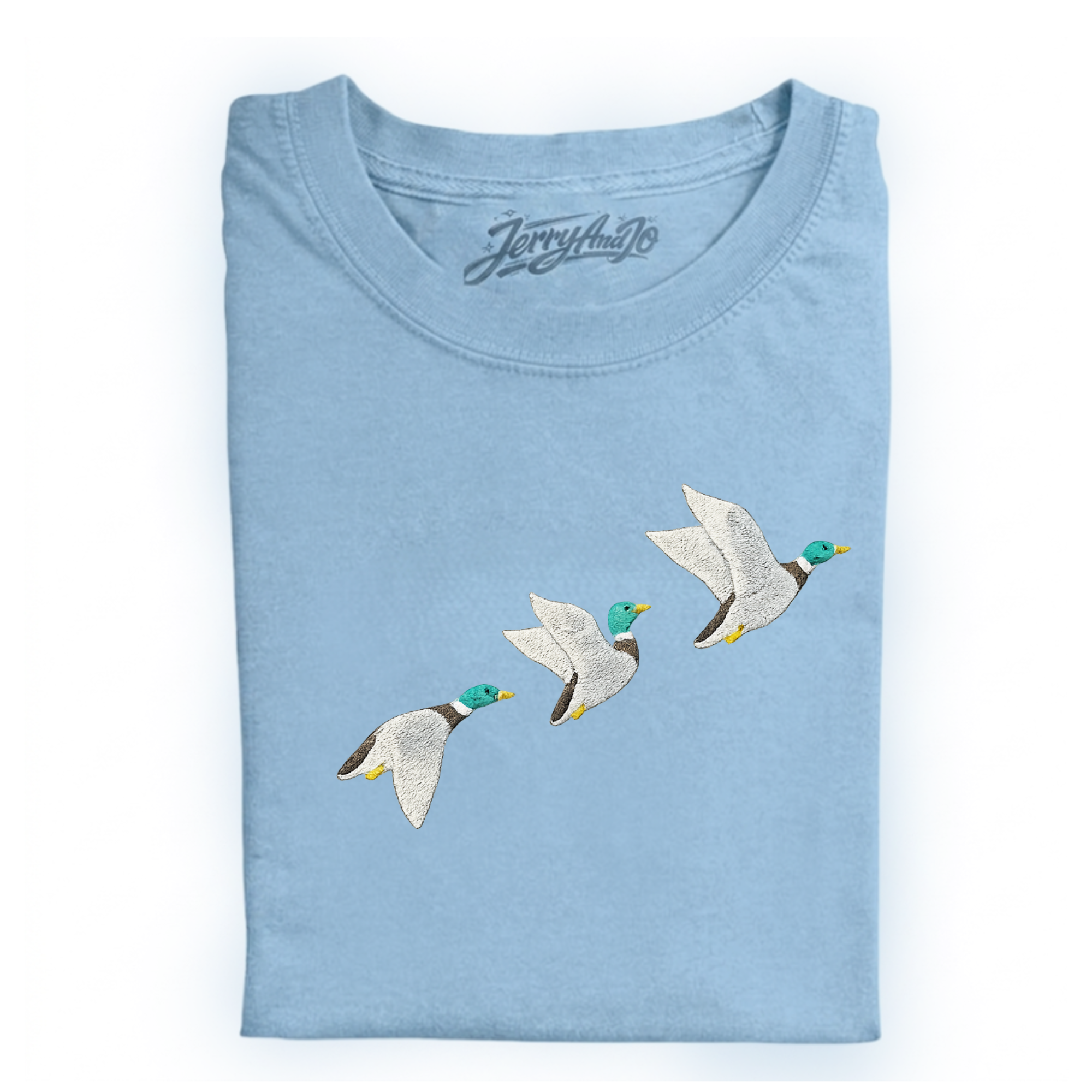 FLYING MALLARD DUCKS EMBROIDERED TEE CT-0009