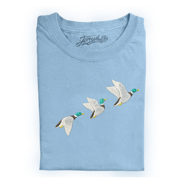 FLYING MALLARD DUCKS EMBROIDERED TEE CT-0009