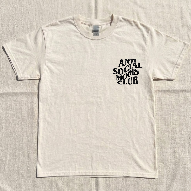 Anti Social Moms Club Embroidery Tshirt B-0051