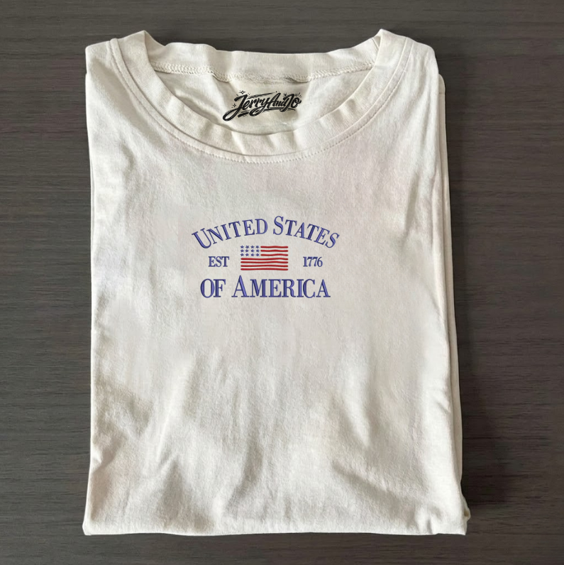 UNITED STATES OF AMERICA EMBROIDERED TEE MC-0005