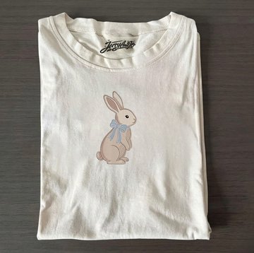 RIBBON RABBIT EMBROIDERED TEE MC-0007