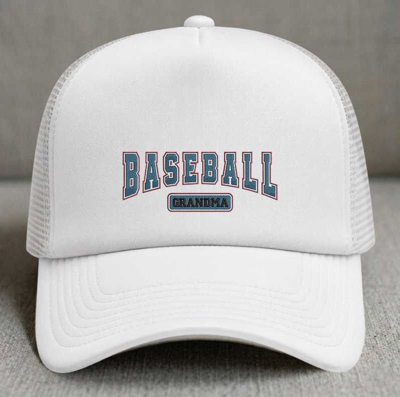 BASEBALL GRANDMA EMBROIDERED TRUCKER HAT MC-0008