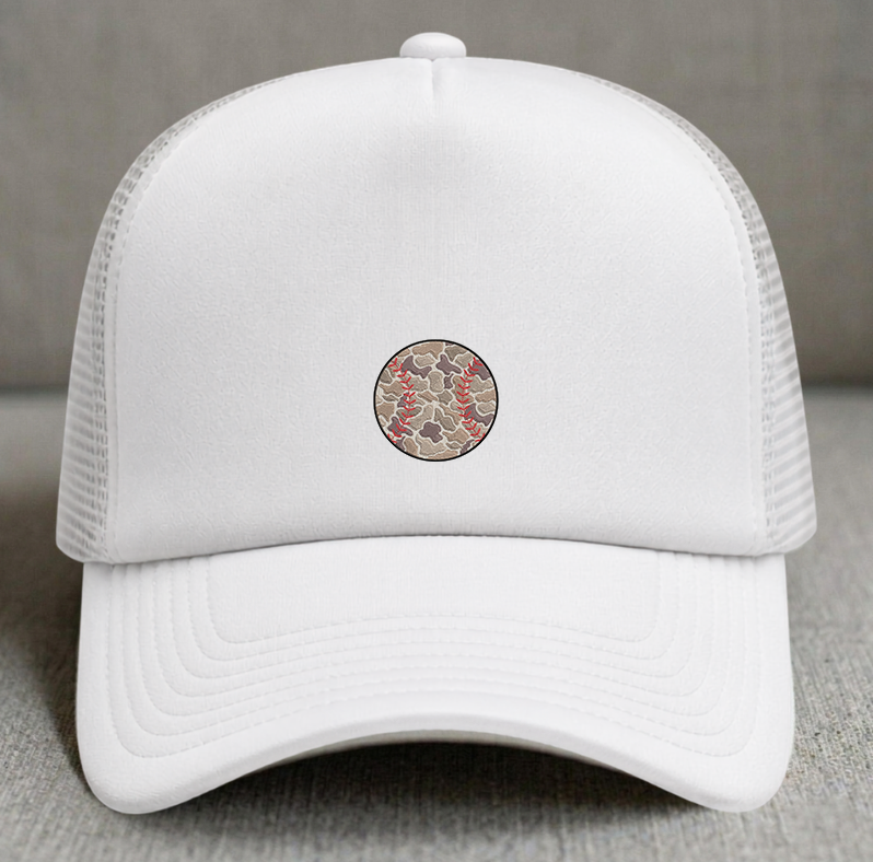 BASEBALL CAMOUFLAGE EMBROIDERED TRUCKER HAT MC-0007