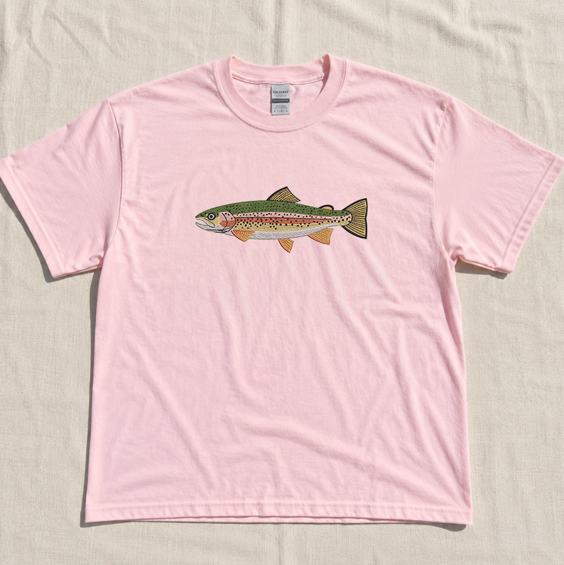 RAINBOW TROUT EMBROIDERED TEE MC-0033