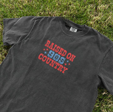 RAISED ON 90S COUNTRY EMBROIDERED TEE MC-0040